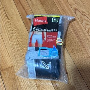 Hanes XL Boxer Briefs - Black and Gray Value Pack